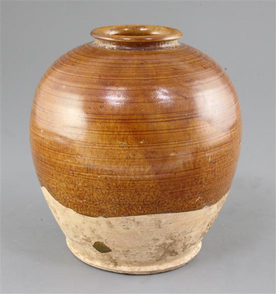 A Chinese ovoid jar, Tang dynasty, height 19.5cm